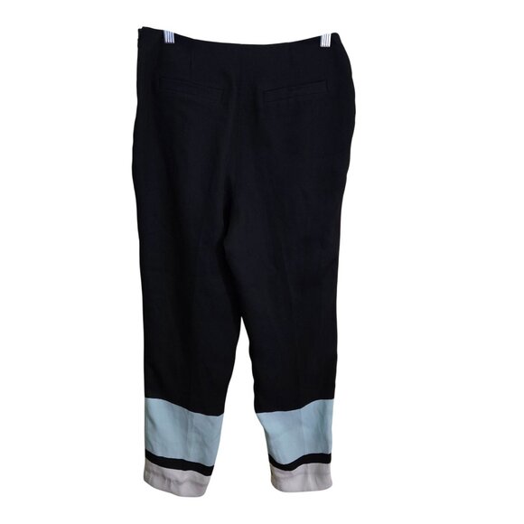 Ted Baker Abirati Trousers In Magnolia Stripe Print Pockets Career Size 4 - Picture 3 of 12